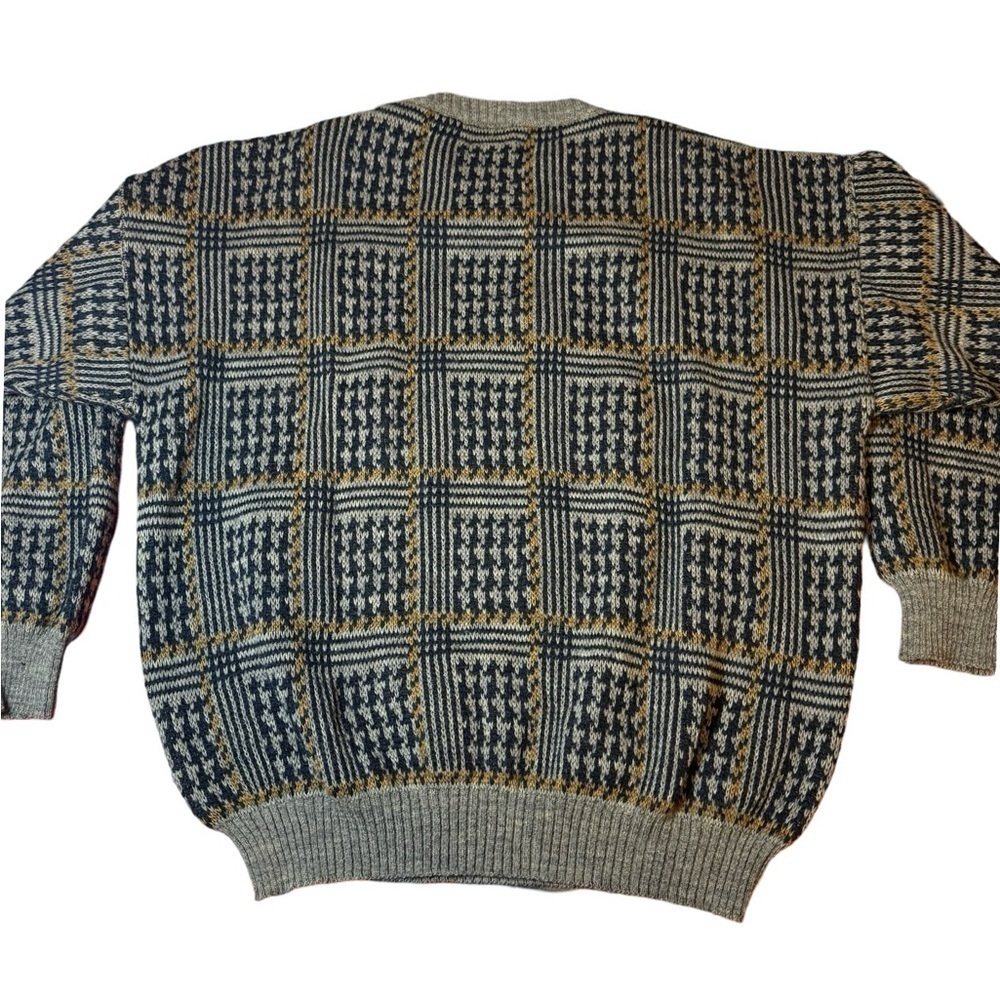 Pronto Uomo Italy Wool Blend Patch Sweater, Men’s XL, Retro Vintage - Picture 2 of 5